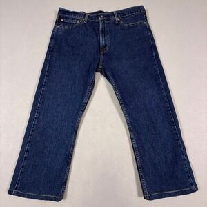 Levis 513 Slim Straight Jeans Mens 36x30 Blue Dark Wash Denim Pants